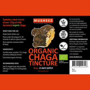 
                  
                    Organic Chaga Tincture 50ml (dual extract)
                  
                