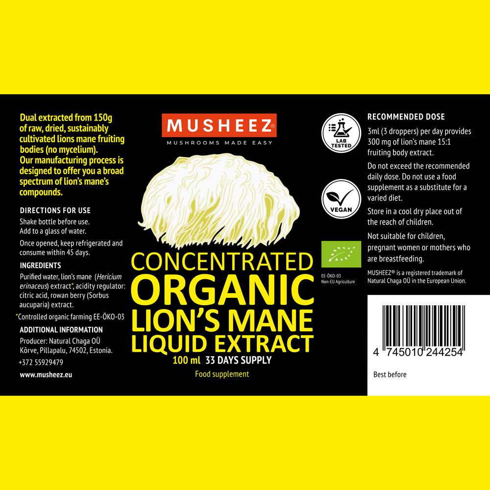 
                  
                    Organic Lion's Mane Liquid Extract (100ml)
                  
                