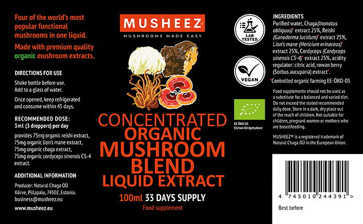 
                  
                    Organic Mushroom Blend Liquid Extract (100ml)
                  
                