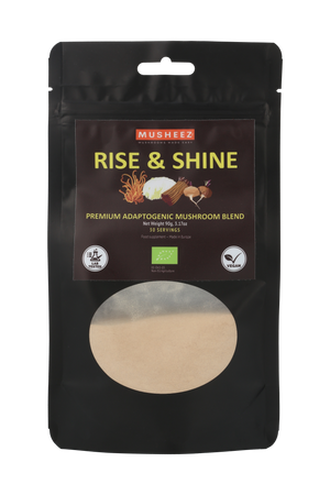 
                  
                    Adptogenic mushroom extract blend - Rise and Shine!
                  
                