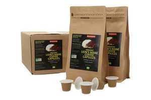 
                  
                    Organic lion’s mane mushroom coffee capsules (compostable)
                  
                